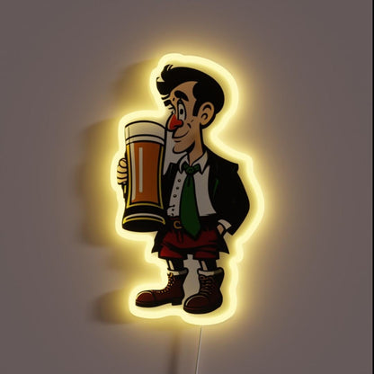 Beer Drinker Rgb Led Neon Sign Bar Wall Decor - Custom LED neon sign front view