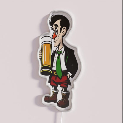 Beer Drinker Rgb Led Neon Sign Bar Wall Decor - Neon sign mounted on wall in room