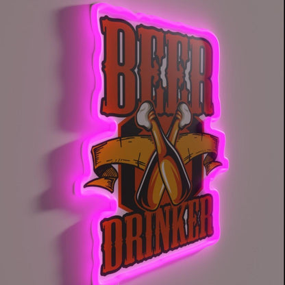 Beer Drinker Rgb Led Neon Sign Restaurant Wall Art - LED neon sign close-up detail