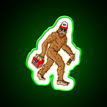 Beer Drinkin Bigfoot Sasquatch Hat Beer Bar Decor Led Neon Sign Rgb Color - LED neon sign view 7