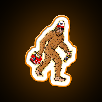 Beer Drinkin Bigfoot Sasquatch Hat Beer Bar Decor Led Neon Sign Rgb Color - LED neon sign view 5