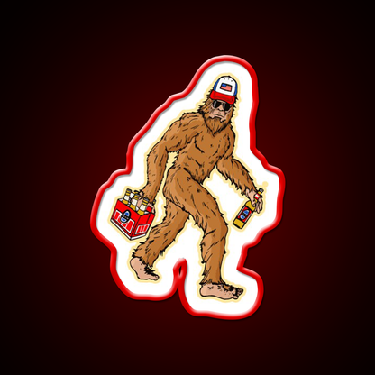 Beer Drinkin Bigfoot Sasquatch Hat Beer Bar Decor Led Neon Sign Rgb Color - LED neon sign view 9