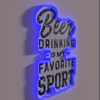Beer Drinking Is My Favorite Sport Rgb Led Neon Sign - LED neon sign close-up detail