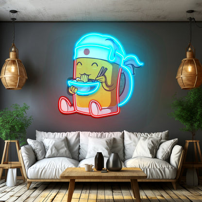 Beer Eating A Ramen Bowl Led Neon Sign Light Custom Led Signs - Shineneon