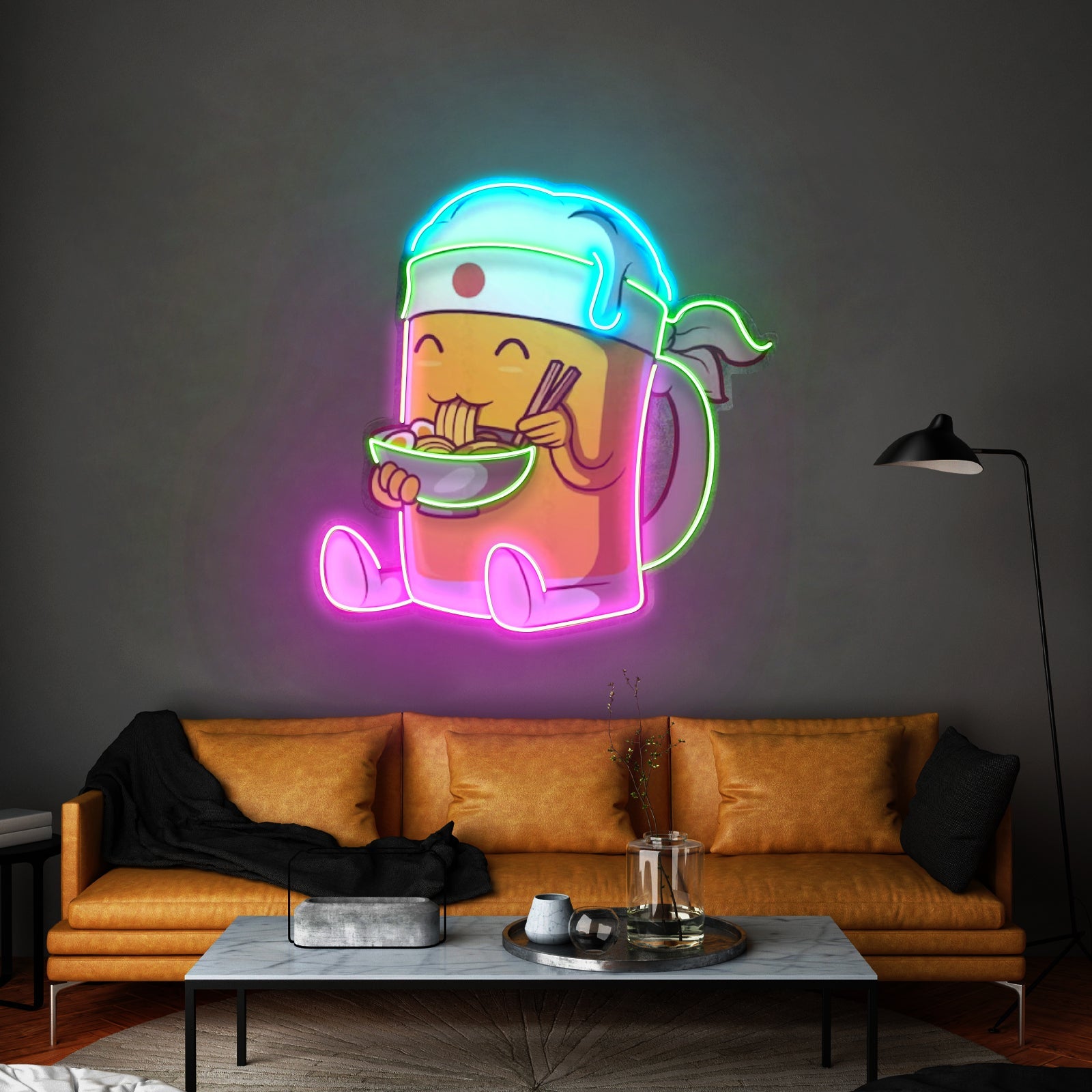 Beer Eating A Ramen Bowl Led Neon Sign Light Custom Led Signs - Shineneon