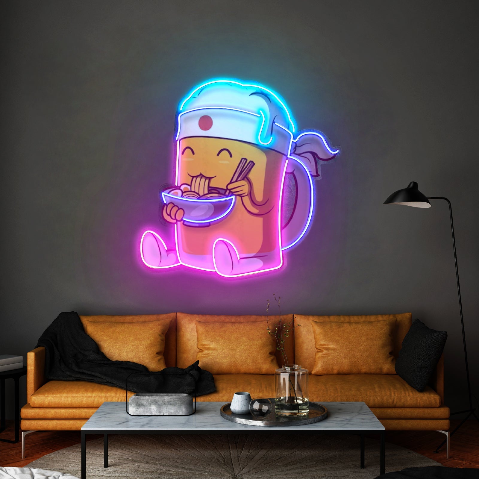 Beer Eating A Ramen Bowl Led Neon Sign Light Custom Led Signs - Shineneon