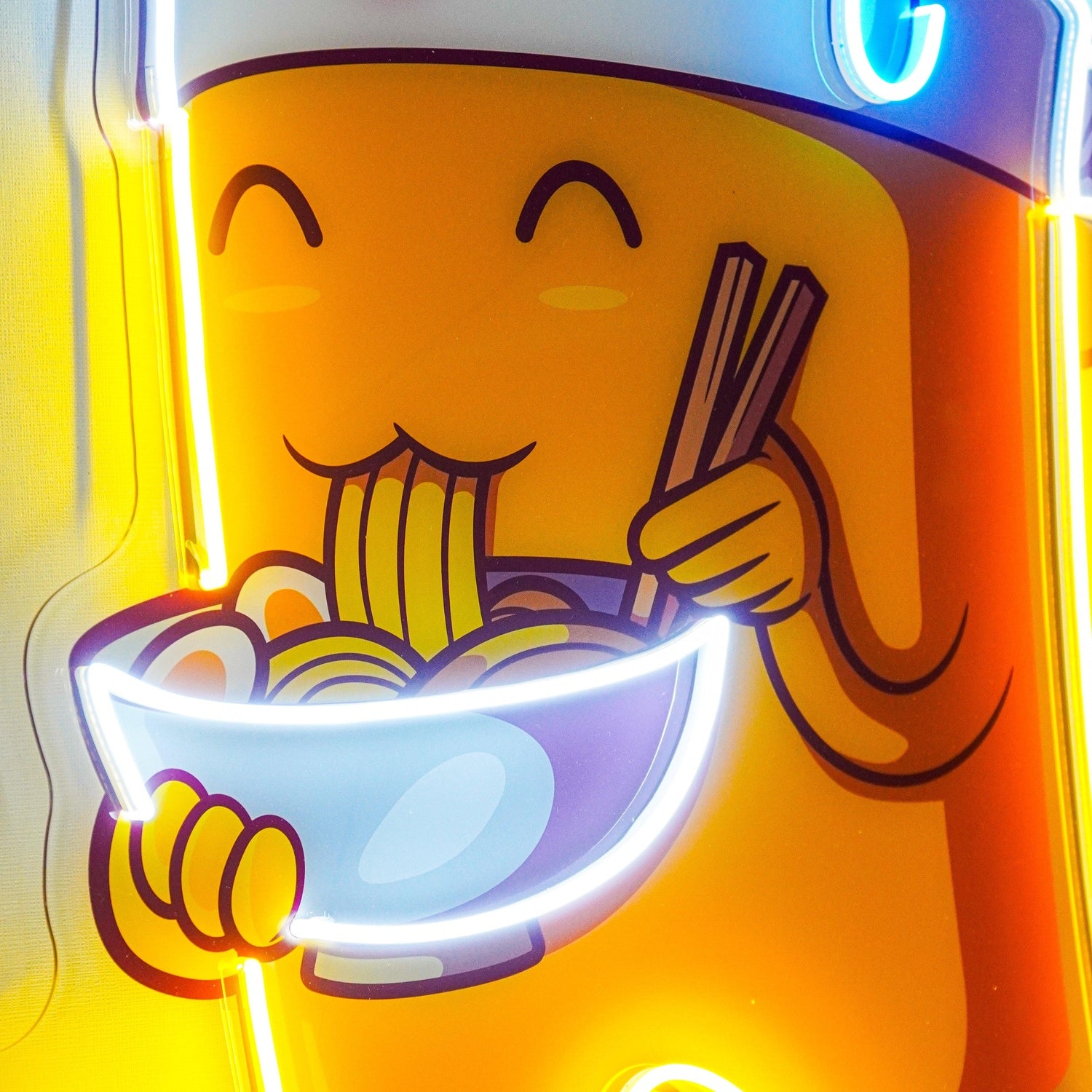 Beer Eating A Ramen Bowl Multicolor Uv Printed Led Neon Sign Bar Restaurant Decor | Shineneon