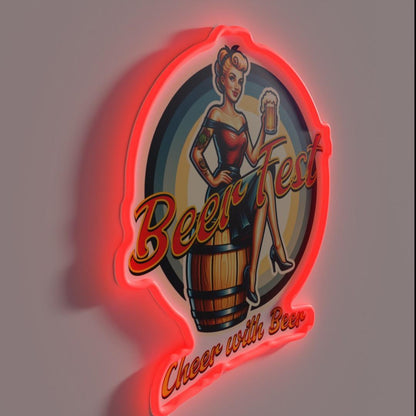 Beer Fest Cheer With Beer Garden Rgb Led Neon Sign - LED neon sign close-up detail