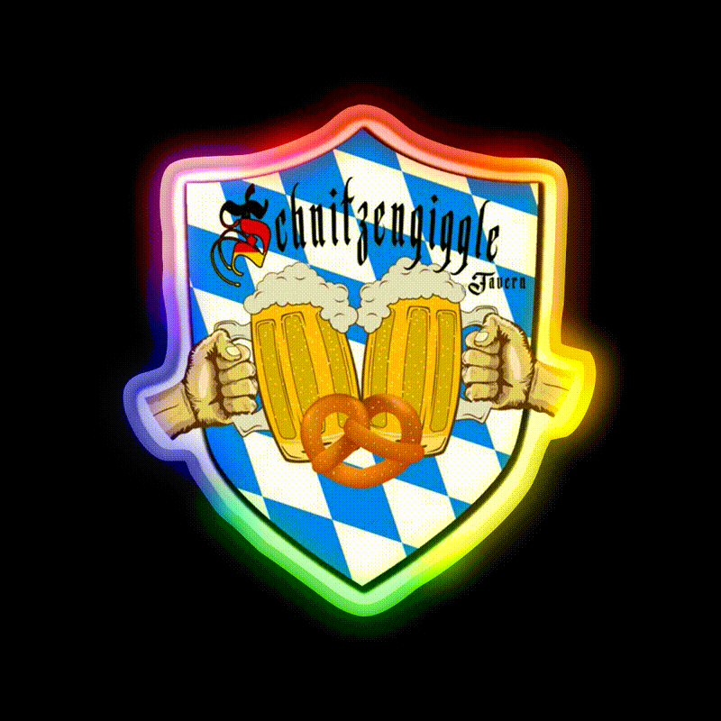 Beer Fest Schnitzengiggle Tavern Beer Bar Decor Led Neon Sign Rgb Color - LED neon sign close-up detail