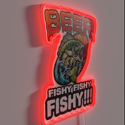 Beer Fishy Fishy Fishy Bass Rgb Led Neon Sign