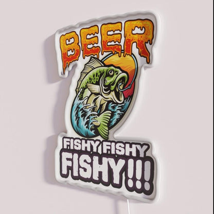 Beer Fishy Fishy Fishy Bass Rgb Led Neon Sign