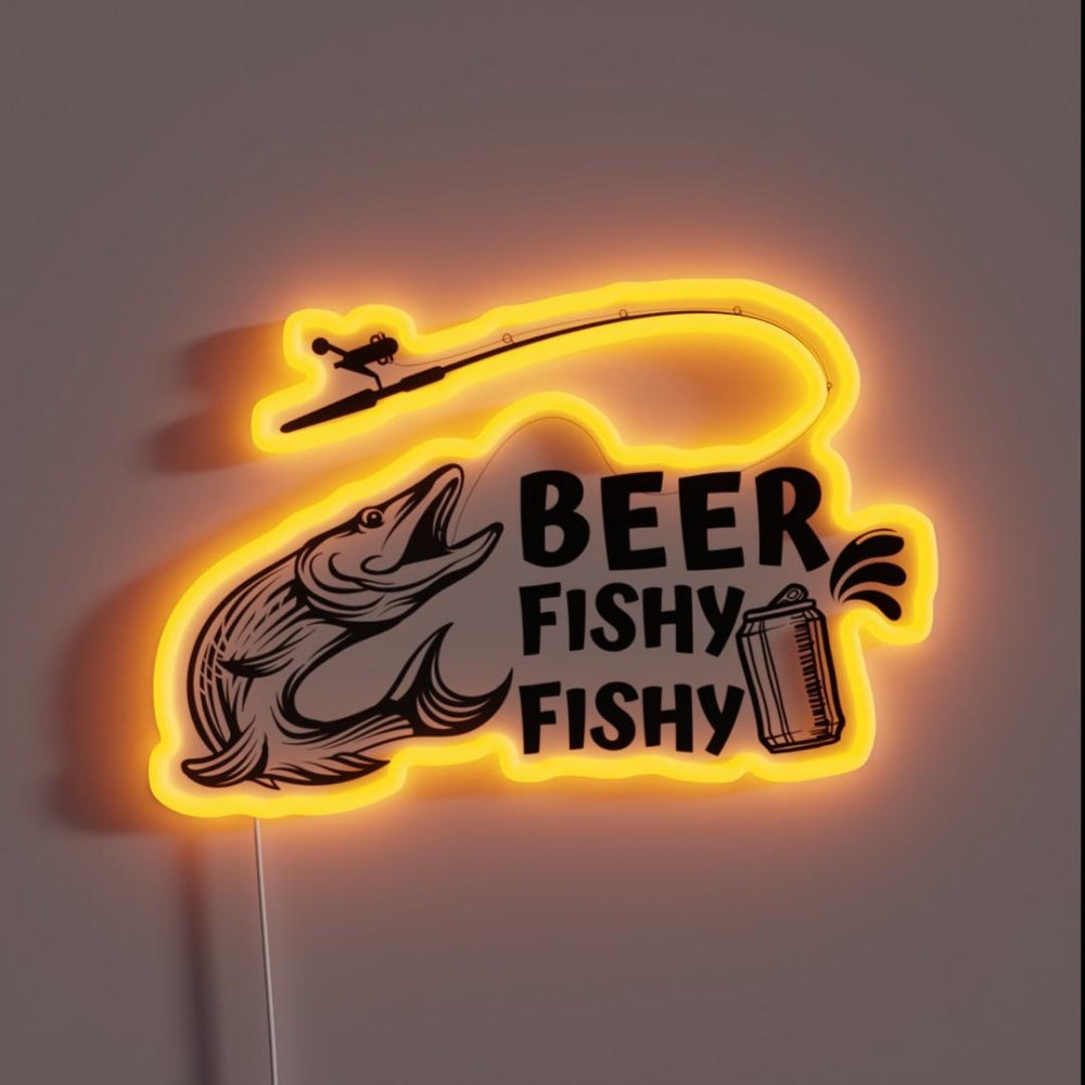 Beer Fishy Fishy No 1 Rgb Led Neon Sign - Custom LED neon sign front view