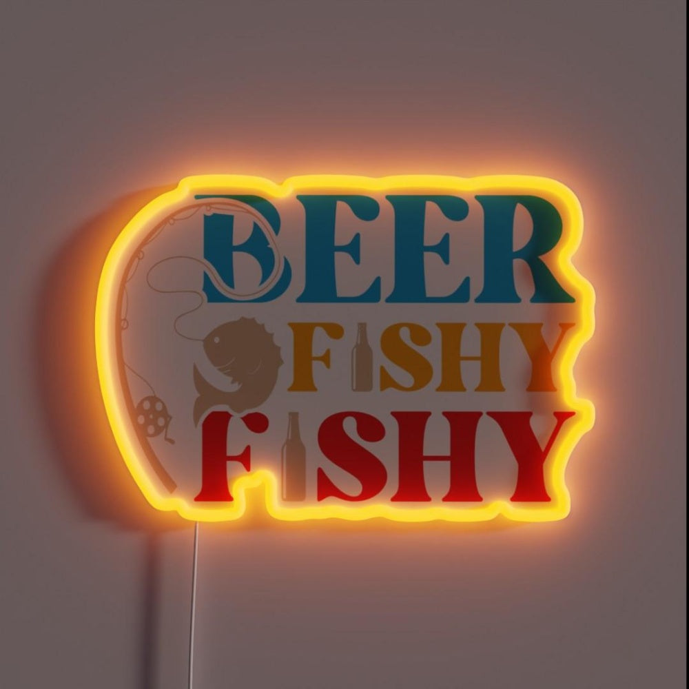 Beer Fishy Fishy Rgb Led Neon Sign - Custom LED neon sign front view