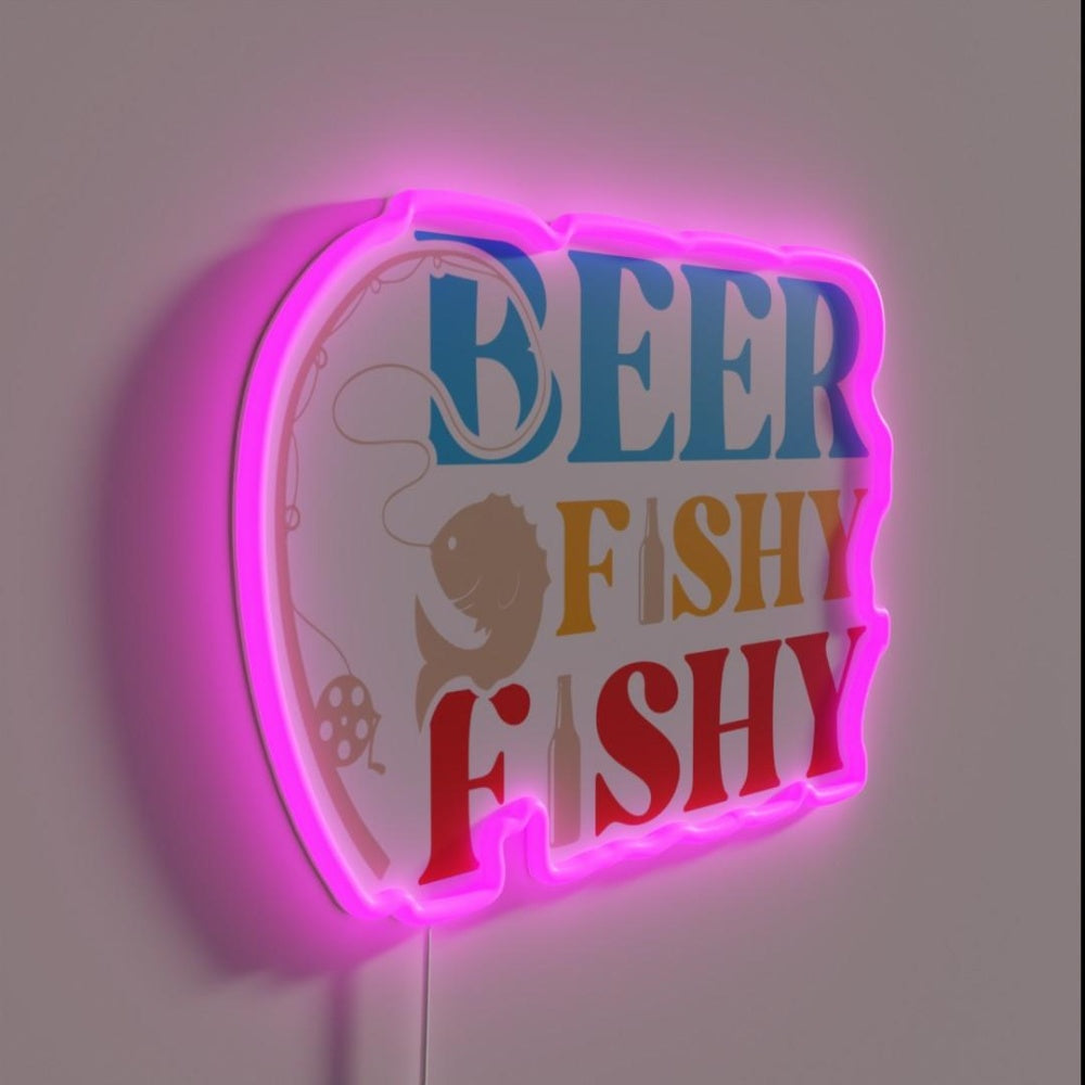 Beer Fishy Fishy Rgb Led Neon Sign - LED neon sign close-up detail