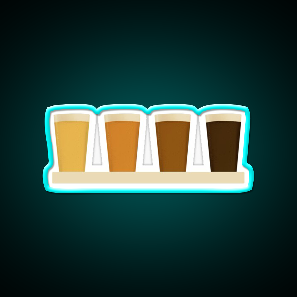 Beer Flight Tasting Paddle Beer Bar Decor Led Neon Sign Rgb Color - Size and dimension reference