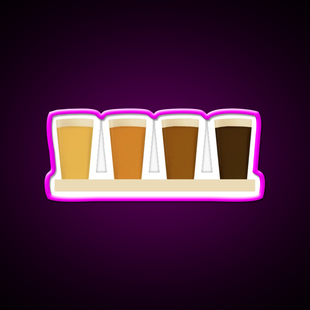 Beer Flight Tasting Paddle Beer Bar Decor Led Neon Sign Rgb Color - Neon sign mounted on wall in room