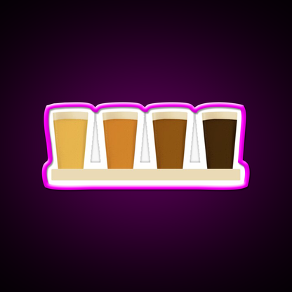 Beer Flight Tasting Paddle Beer Bar Decor Led Neon Sign Rgb Color - Neon sign mounted on wall in room