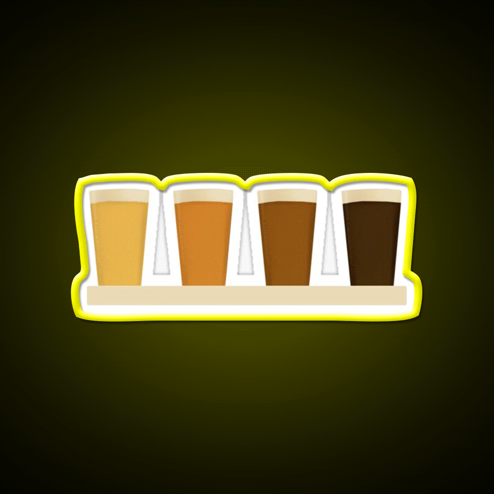 Beer Flight Tasting Paddle Beer Bar Decor Led Neon Sign Rgb Color - Custom LED neon sign front view