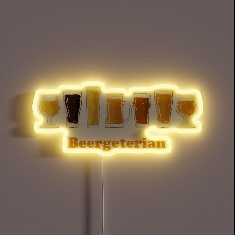 Beer For Vegetarians Rgb Led Neon Sign - Custom LED neon sign front view