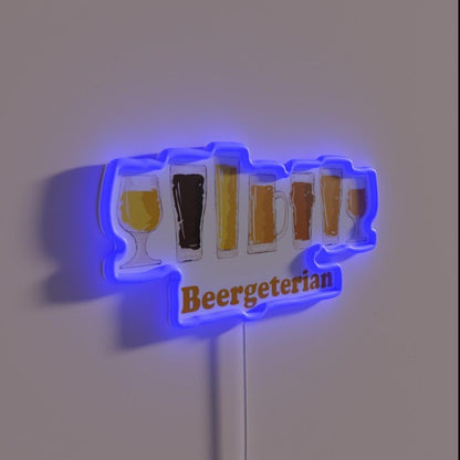 Beer For Vegetarians Rgb Led Neon Sign - LED neon sign close-up detail