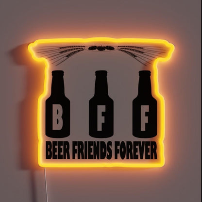 Beer Friends Forever Rgb Led Neon Sign - Custom LED neon sign front view
