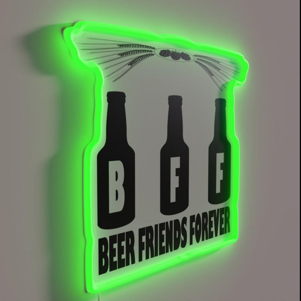Beer Friends Forever Rgb Led Neon Sign - LED neon sign close-up detail