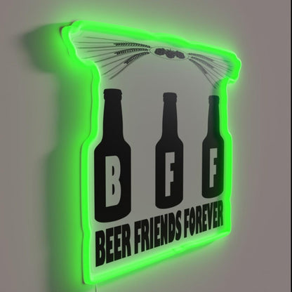 Beer Friends Forever Rgb Led Neon Sign - LED neon sign close-up detail