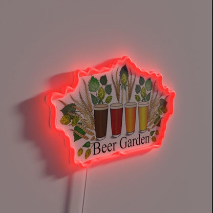 Beer Garden Rgb Led Neon Sign Restaurant Wall Art - LED neon sign close-up detail