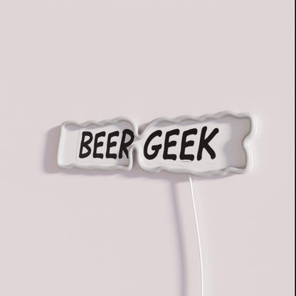 Beer Geek Text Desgin Rgb Led Neon Sign - Neon sign mounted on wall in room
