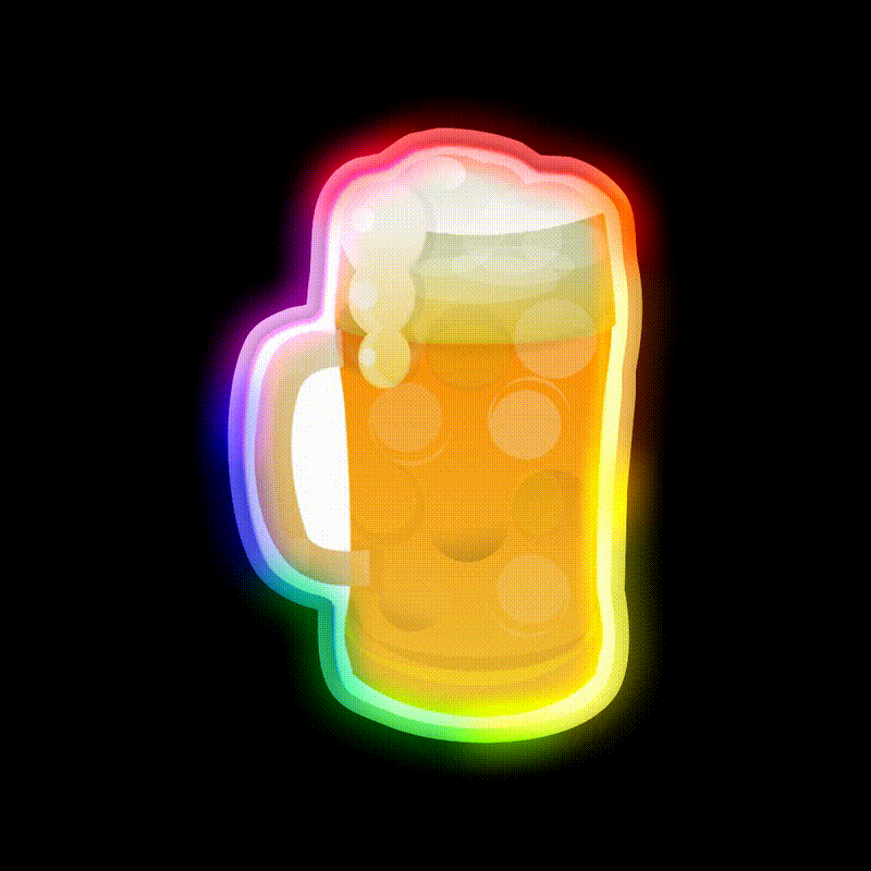 Beer Glass Beer Bar Decor Led Neon Signs Beer Bar Decor Led Neon Sign Rgb Color - LED neon sign close-up detail
