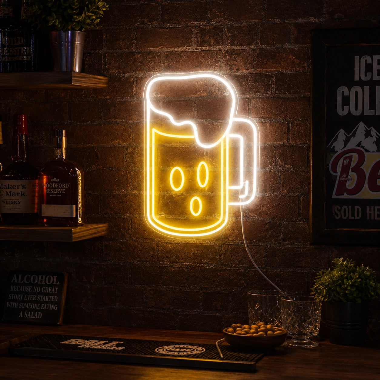 Beer Glass Mug Neon Sign LED Neon Sign real lifestyle scene