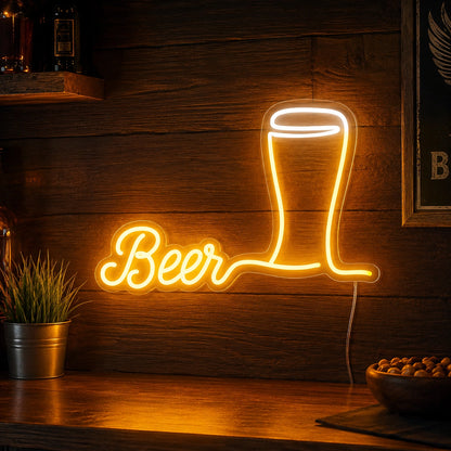 Beer Glass Outline Neon Sign LED Neon Sign high-converting product image