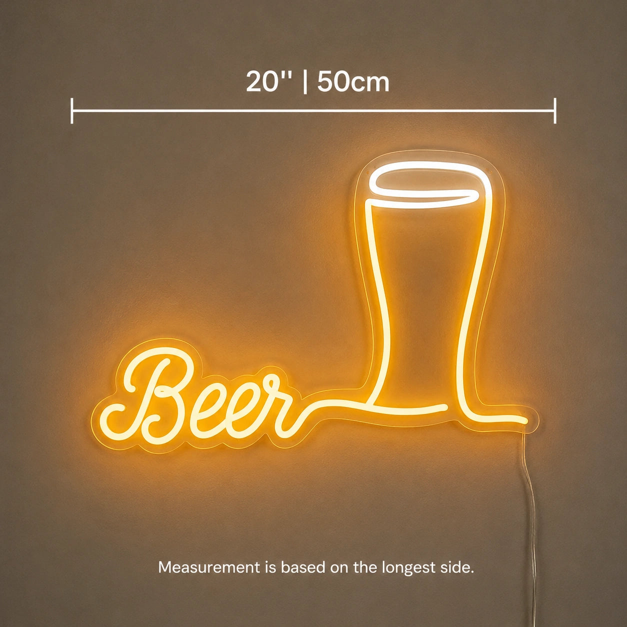 Beer Glass Outline Neon Sign LED Neon Sign size image