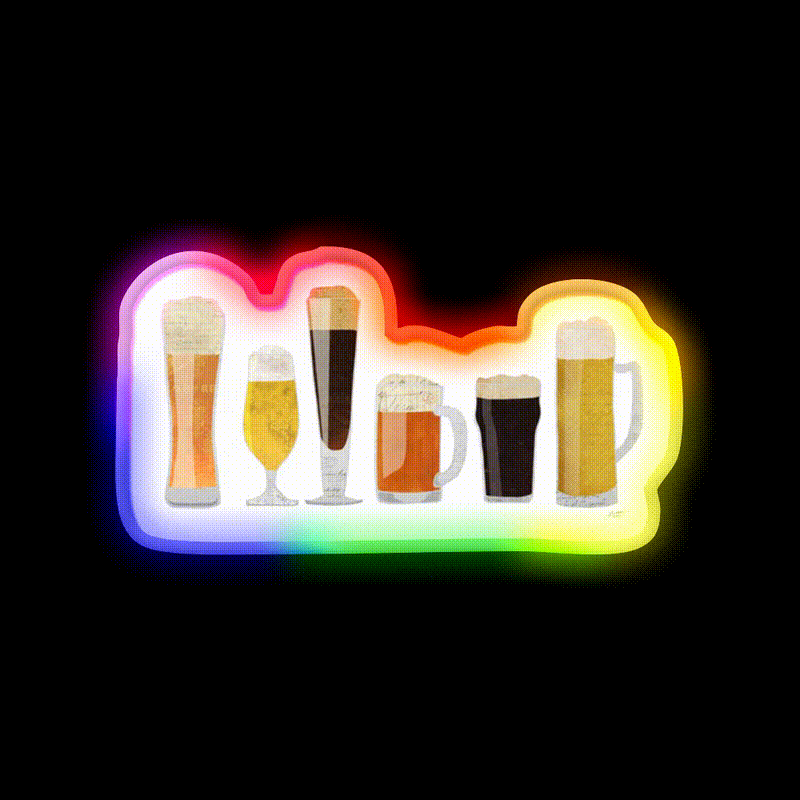 Beer Glasses Beer Bar Decor Led Neon Sign Rgb Color - LED neon sign close-up detail