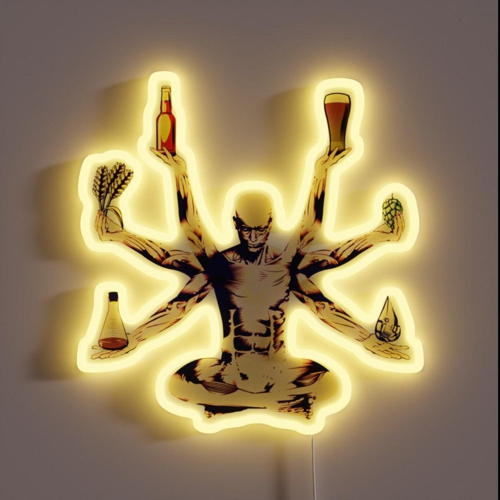 Beer God Rgb Led Neon Sign - Custom LED neon sign front view