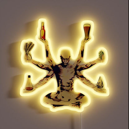 Beer God Rgb Led Neon Sign - Custom LED neon sign front view