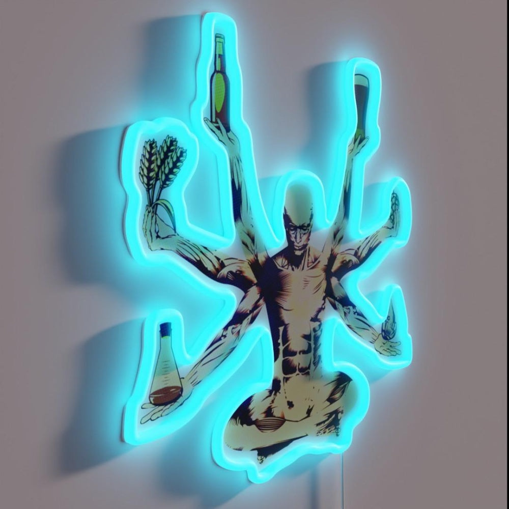 Beer God Rgb Led Neon Sign - LED neon sign close-up detail