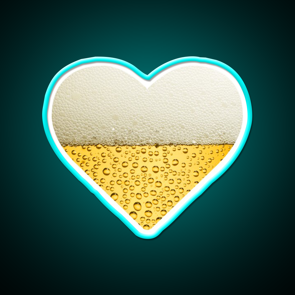 Beer Heart Beer Bar Decor Led Neon Sign Rgb Color - Size and dimension reference
