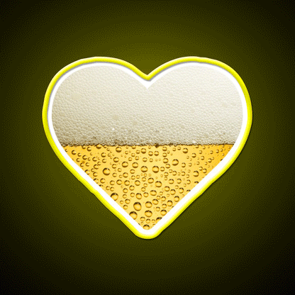 Beer Heart Beer Bar Decor Led Neon Sign Rgb Color - Custom LED neon sign front view