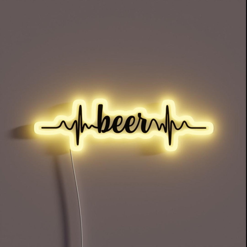 Beer Heartbeat Ecg Design Rgb Led Neon Sign - Custom LED neon sign front view