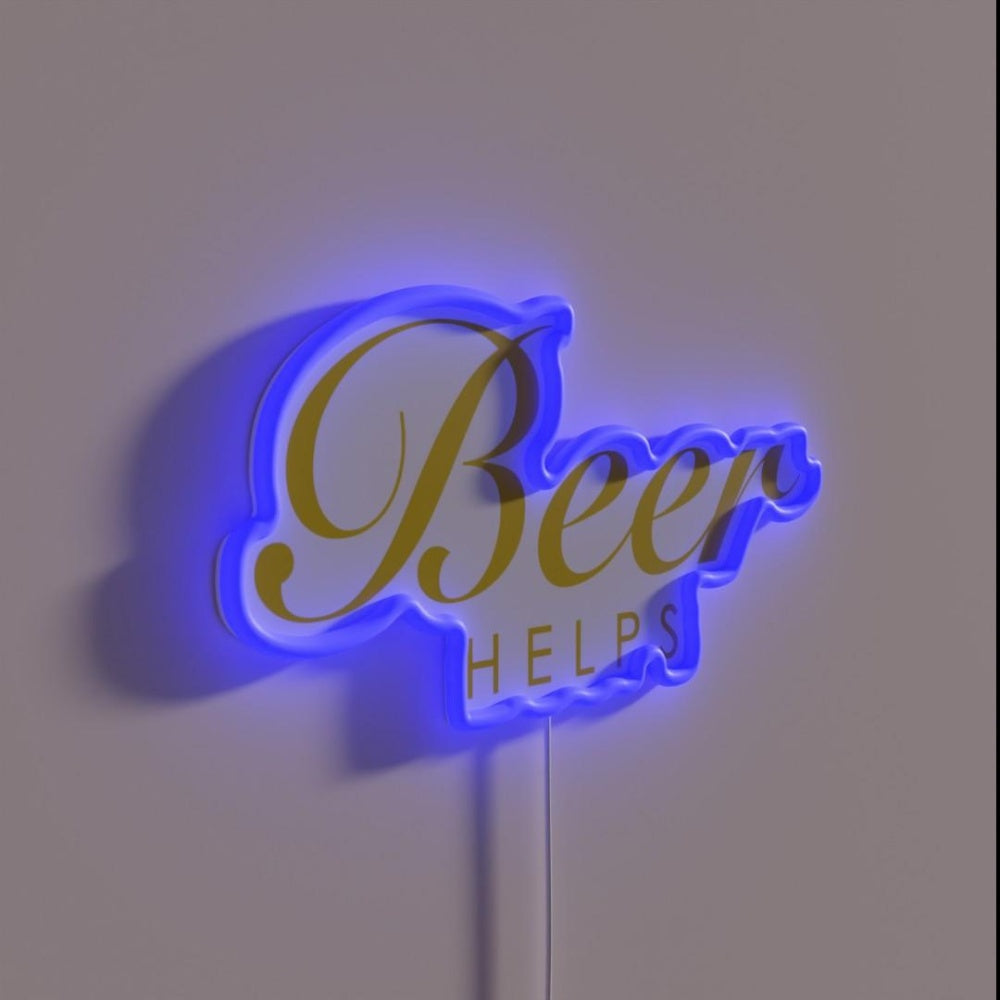 Beer Helps Gift For Beer Lovers And Brewery Owners Rgb Led Neon Sign - LED neon sign close-up detail