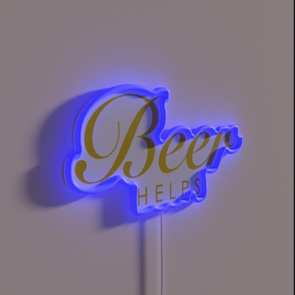 Beer Helps Gift For Beer Lovers And Brewery Owners Rgb Led Neon Sign - LED neon sign close-up detail