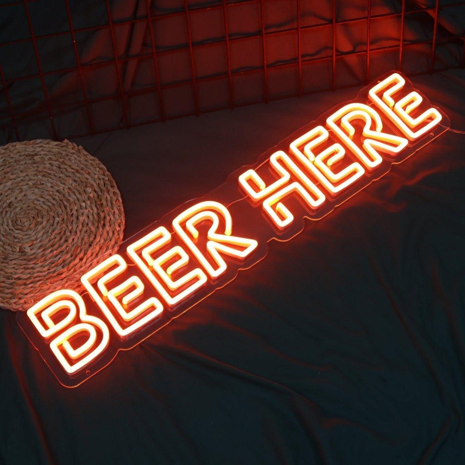 Beer Here Bar Warm Orange Led Neon Sign For Pubs Restaurants Home Decor | Shineneon