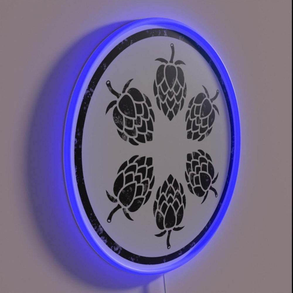 Beer Hops Vintage Black Rgb Led Neon Sign - LED neon sign close-up detail