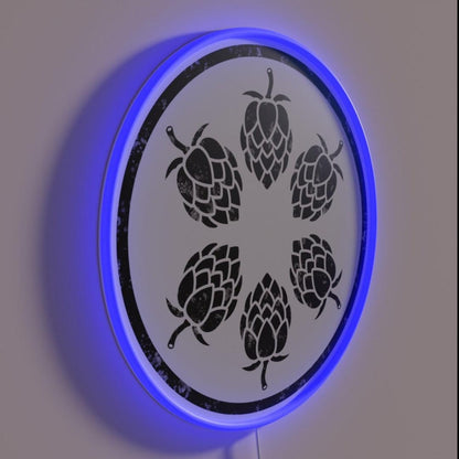 Beer Hops Vintage Black Rgb Led Neon Sign - LED neon sign close-up detail