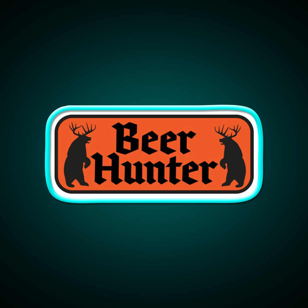 Beer Hunter Orange Beer Bar Decor Led Neon Sign Rgb Color - Size and dimension reference