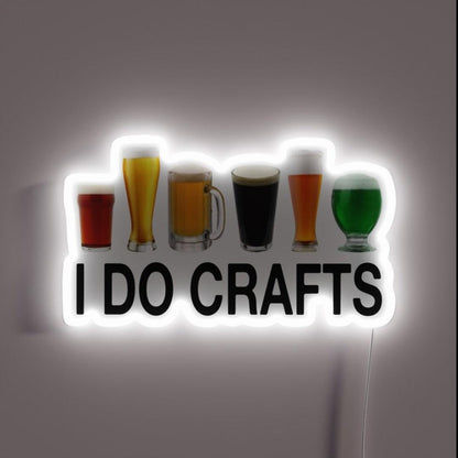 Beer I Do Crafts Rgb Led Neon Sign - Custom LED neon sign front view