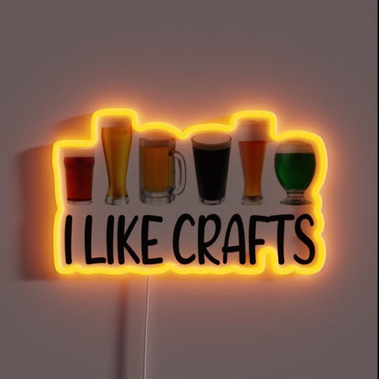 Beer I Like Crafts Funny Home Beer Brewing Rgb Led Neon Sign - Custom LED neon sign front view