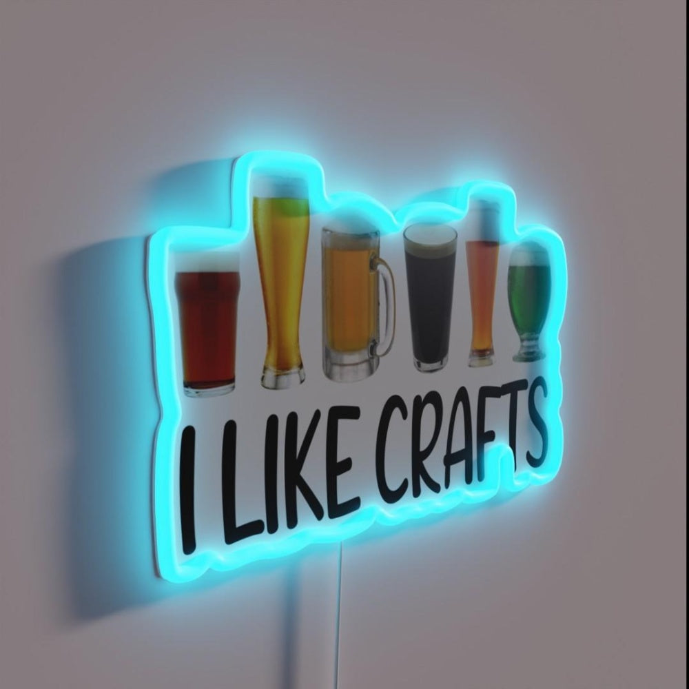 Beer I Like Crafts Funny Home Beer Brewing Rgb Led Neon Sign - LED neon sign close-up detail