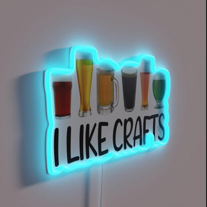 Beer I Like Crafts Funny Home Beer Brewing Rgb Led Neon Sign - LED neon sign close-up detail